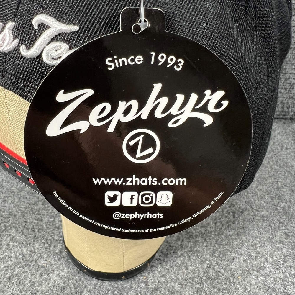 Texas Tech Red Raiders Cap Hat Snap Back Black Zephyer New with Tags NWT Big 12 - Picture 11 of 14
